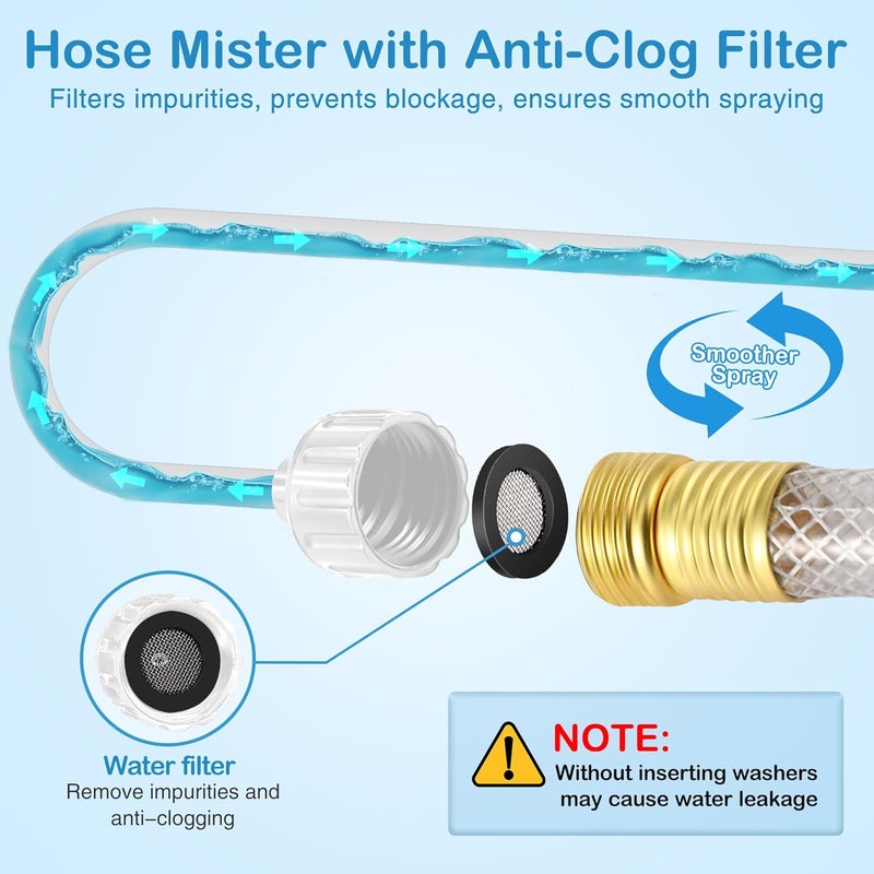 ElectricWise 1 Pack Hose Misters for Outside Patio, 60 Inch Flexible Misting System Cooling Stand Portable Water Mist for Outdoor, Hose Mister for Chicken Coop, Garden, Backyard, Bird Bath-Upgraded Thickened Mist - Image 5